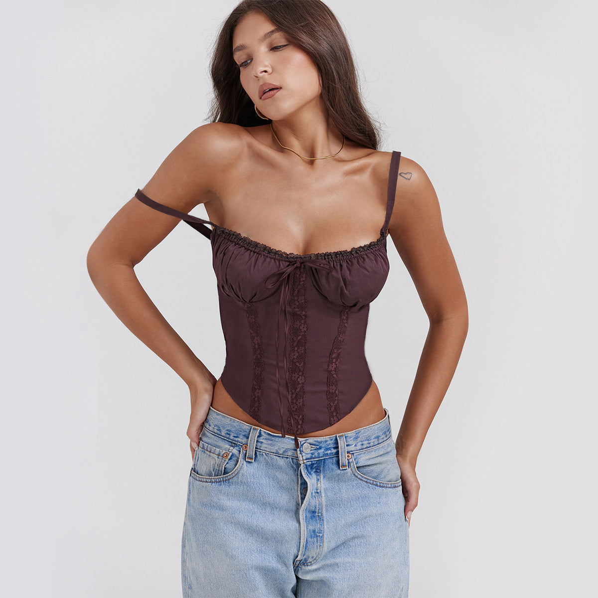 Women's Summer Lace Stitching Strap Sexy Hot Tops