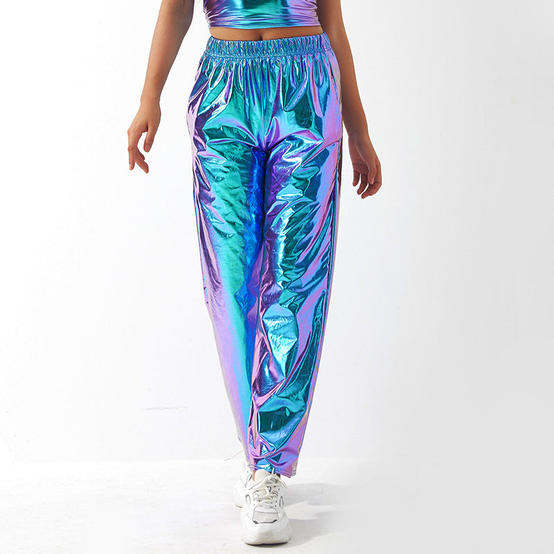 Women's Design Aurora Laser Gradient Waist Straight Pants