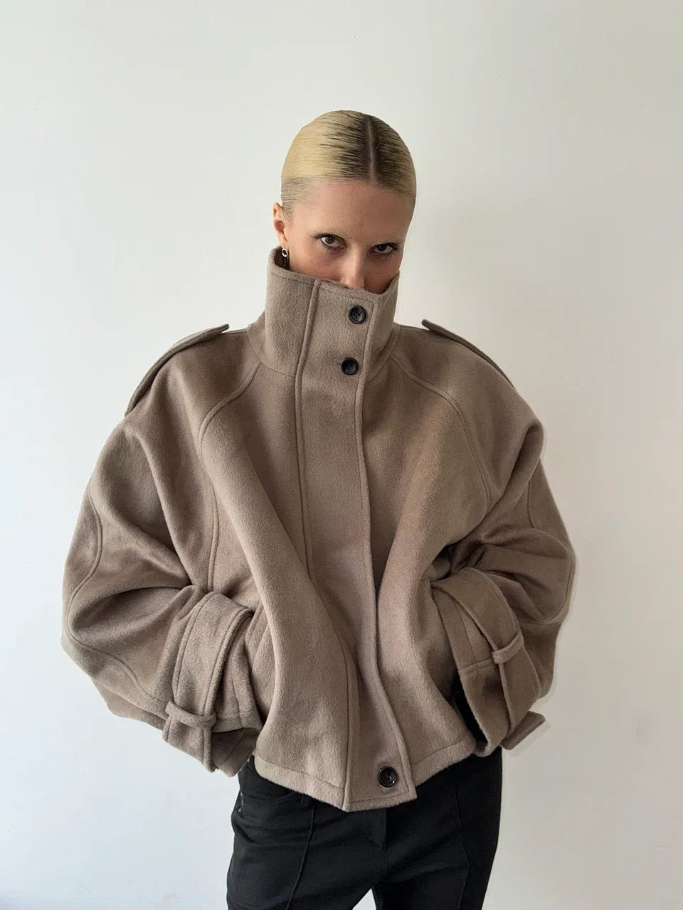 Autumn Korean Style Loose Versatile Stand Coats