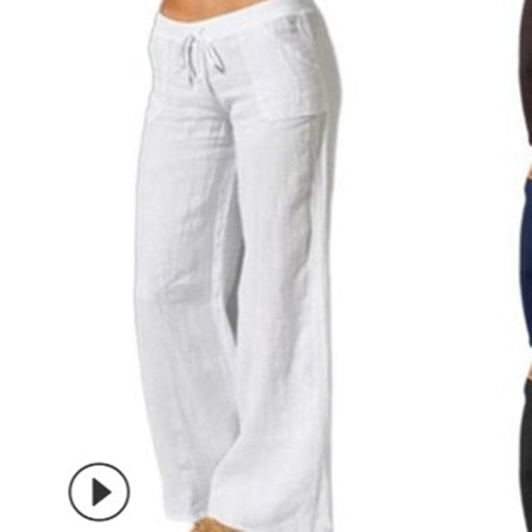 Women's High Waist Wide Leg Flared Pocket Pants
