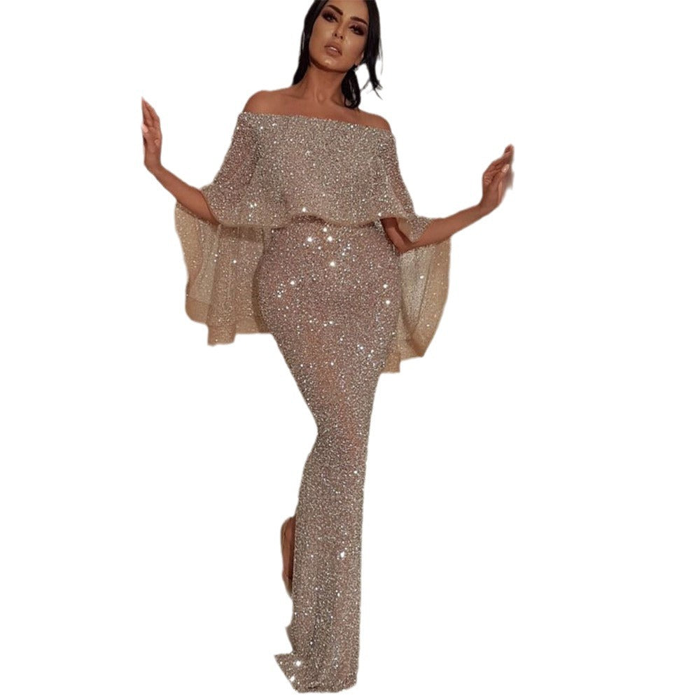 Beautiful New Big Ruffled Hip Slit Dress