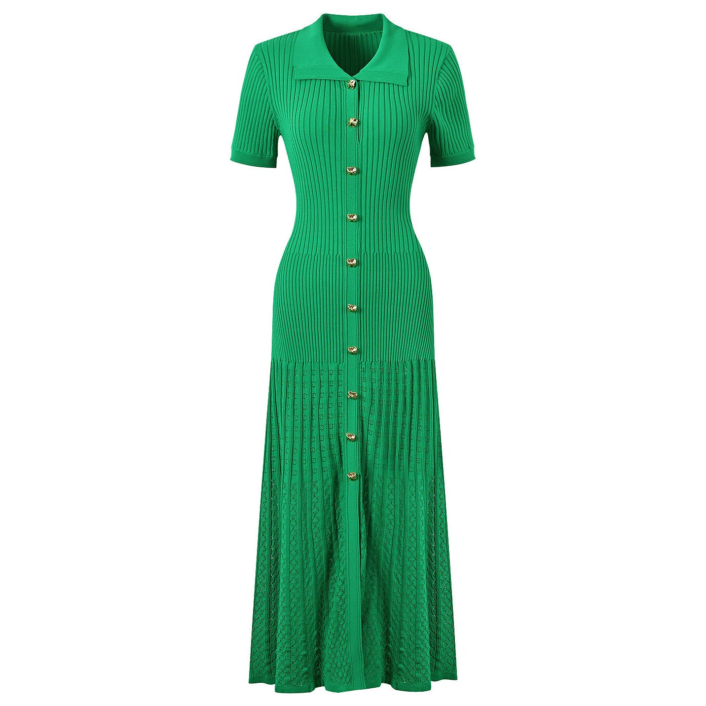 Women's Quality Fashionable Knitted Lapel Slim Fit Dresses