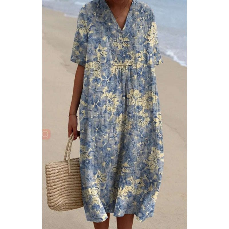 Women's Popular Comfortable Loose Printed Long Dress Dresses