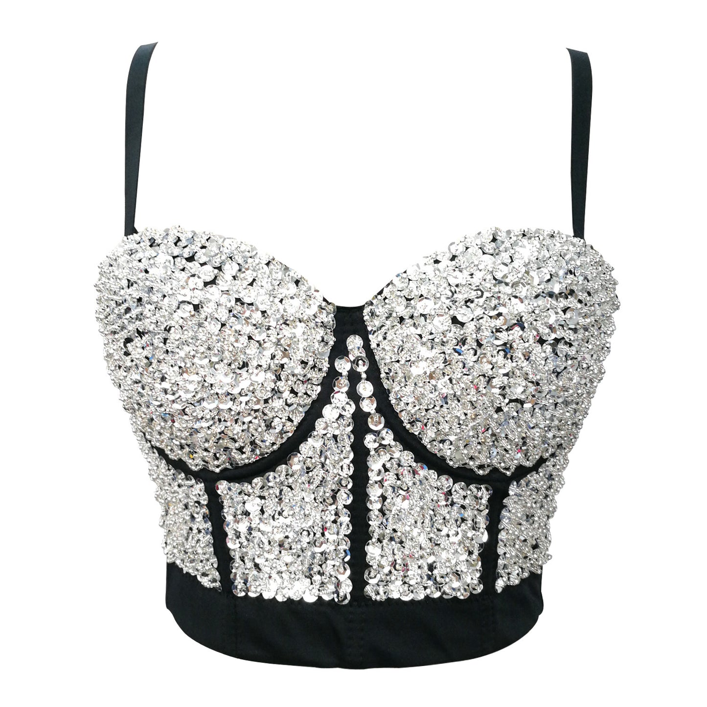 Women's Starry Beaded Bra Sexy Tube Fishbone Tops