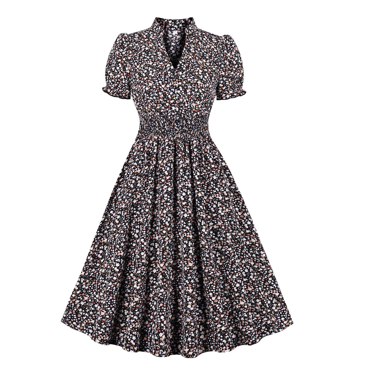 Women's Large Floral Dress Retro Big Swing Dresses