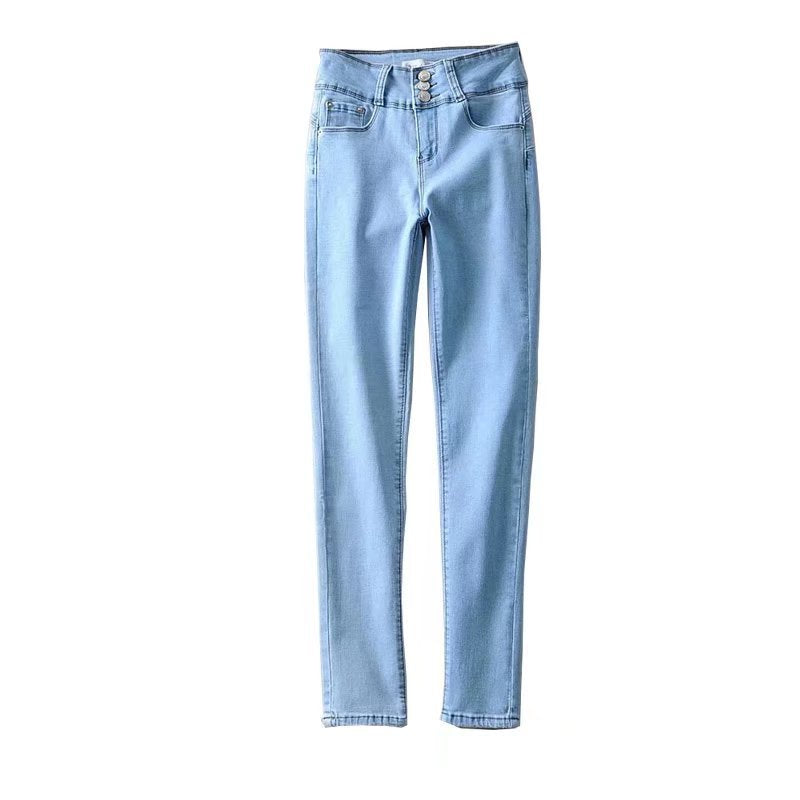 Women's Autumn High Waist Navel Slim Fit Jeans