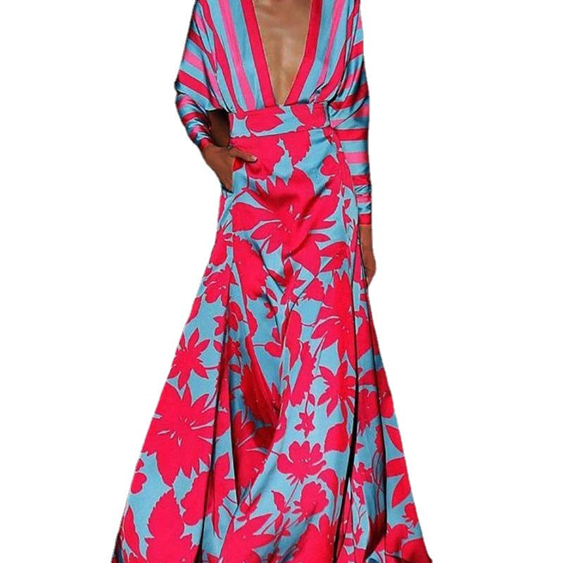 Women's Summer Digital Printing Temperament Long Dress