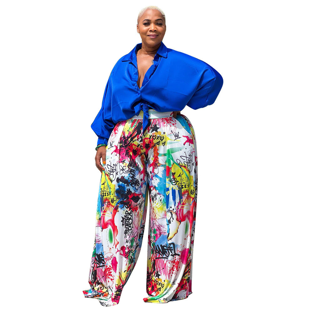 Women's Fashion Autumn Printed Long-sleeved Shirt Elegant Suits