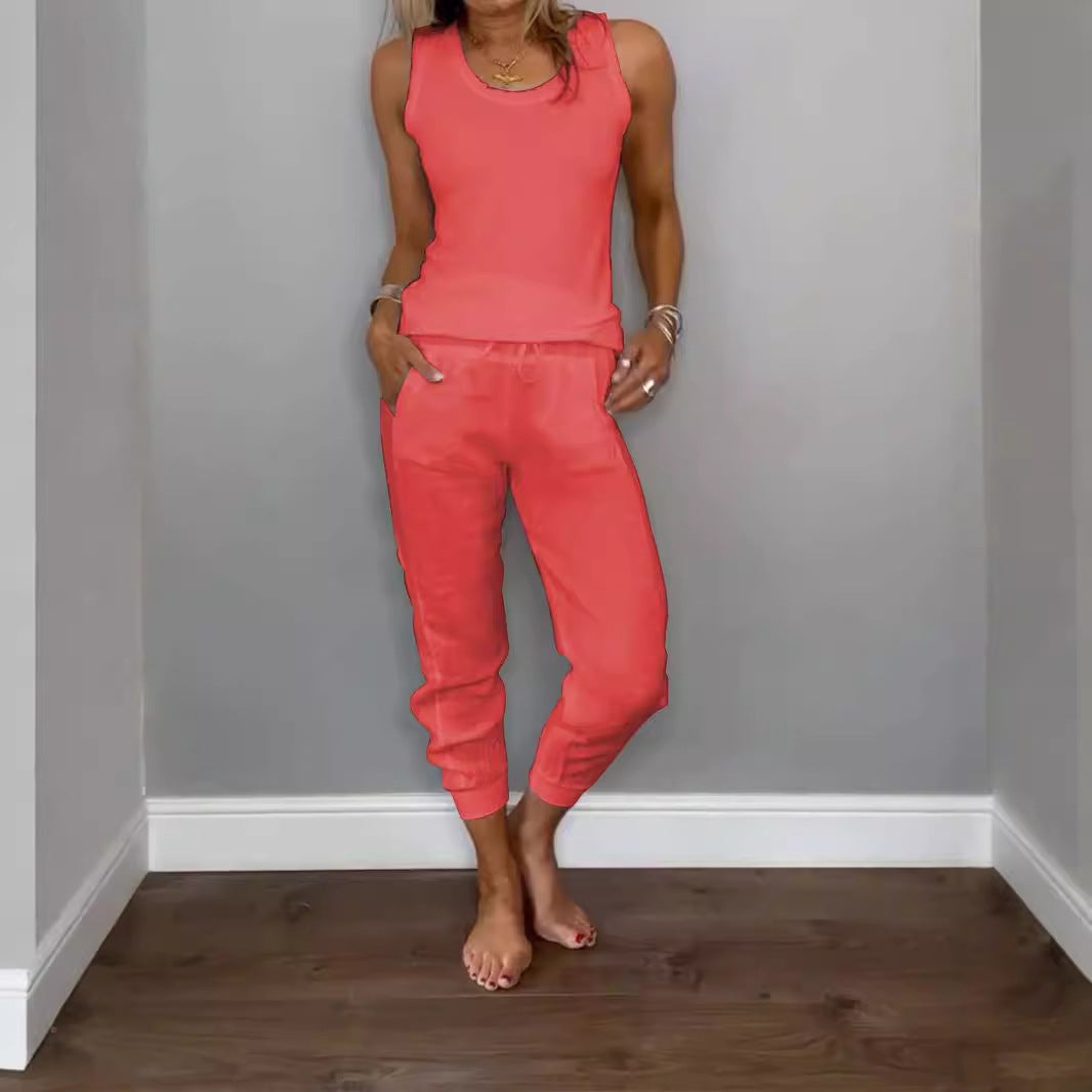 Pretty Versatile Classy Linen Drawstring Casual Suits
