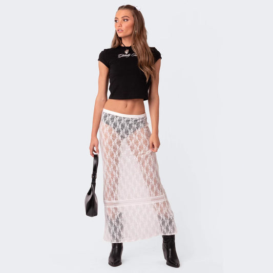 Women's Sexy Trend Cutout Lace Stitching Half-length Skirts
