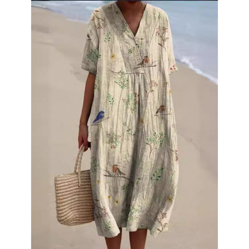 Women's Popular Comfortable Loose Printed Long Dress Dresses