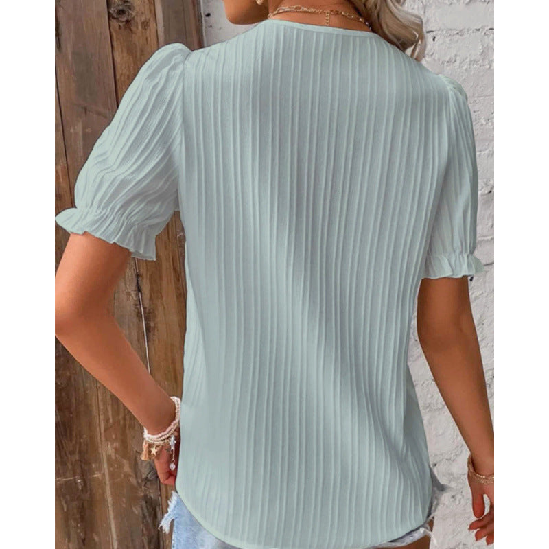 Women's Summer Holiday Fashion Short-sleeved Shirt Blouses