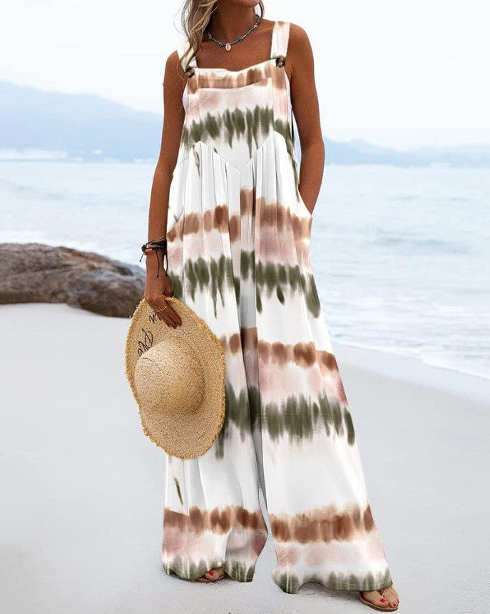Women's Summer Digital Printing Romper National Fashion Jumpsuits