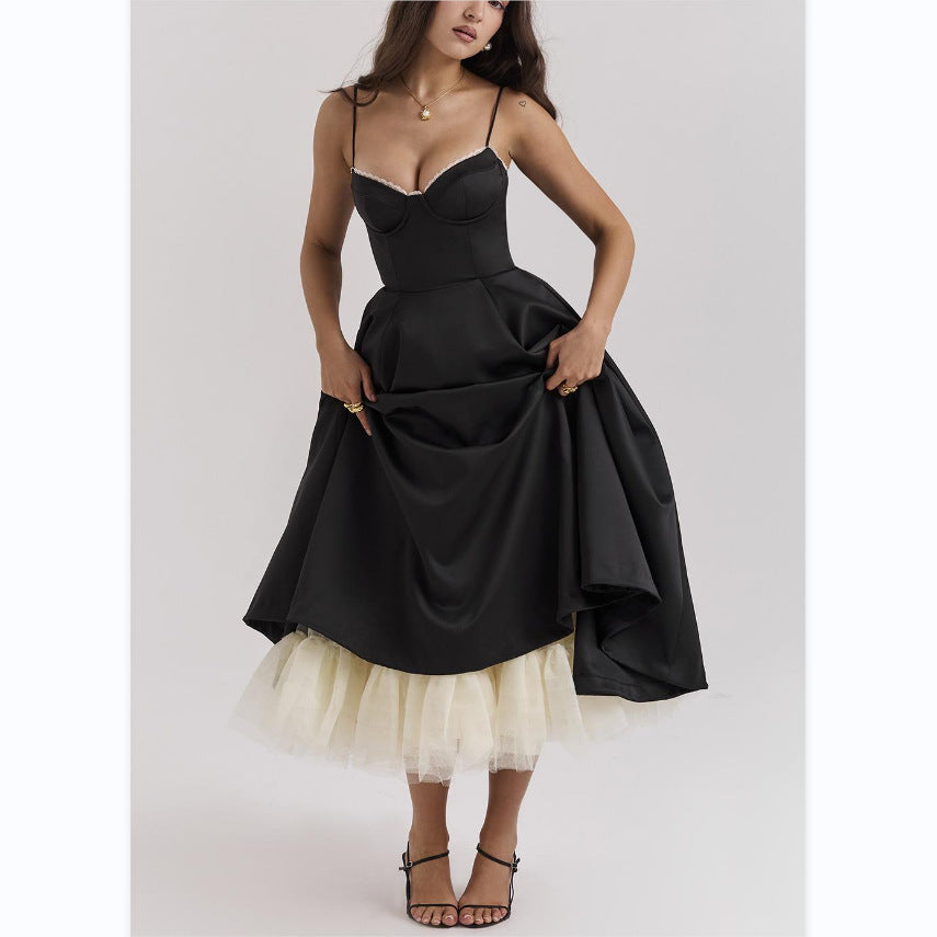 Women's Sexy Brace Sleeveless Dress Pettiskirt Maxi Dresses