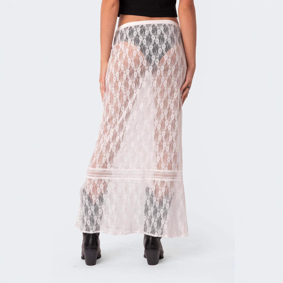 Women's Sexy Trend Cutout Lace Stitching Half-length Skirts