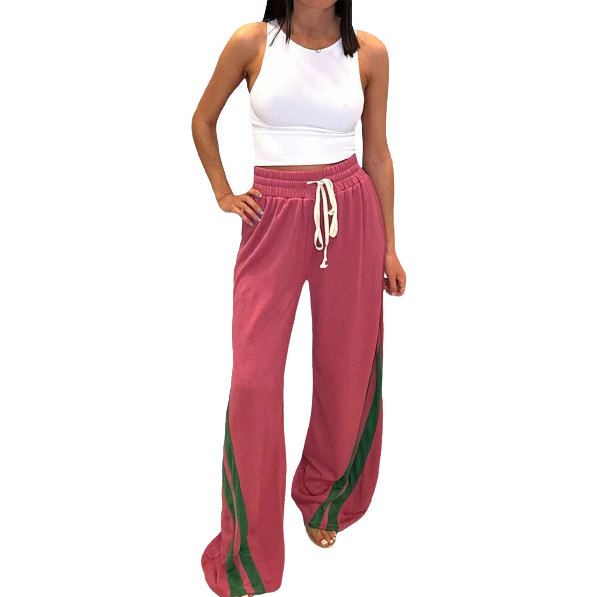 Women's Elegant Stitching Casual Trousers Style Pants