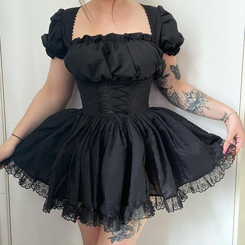 Women's Solid Color Splicing Sling Long Sleeve Dresses