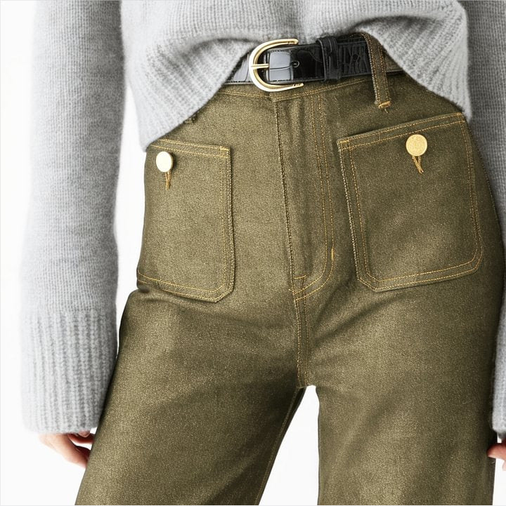 Women's Loose Leisure Washed-out Button Slightly Flared Jeans