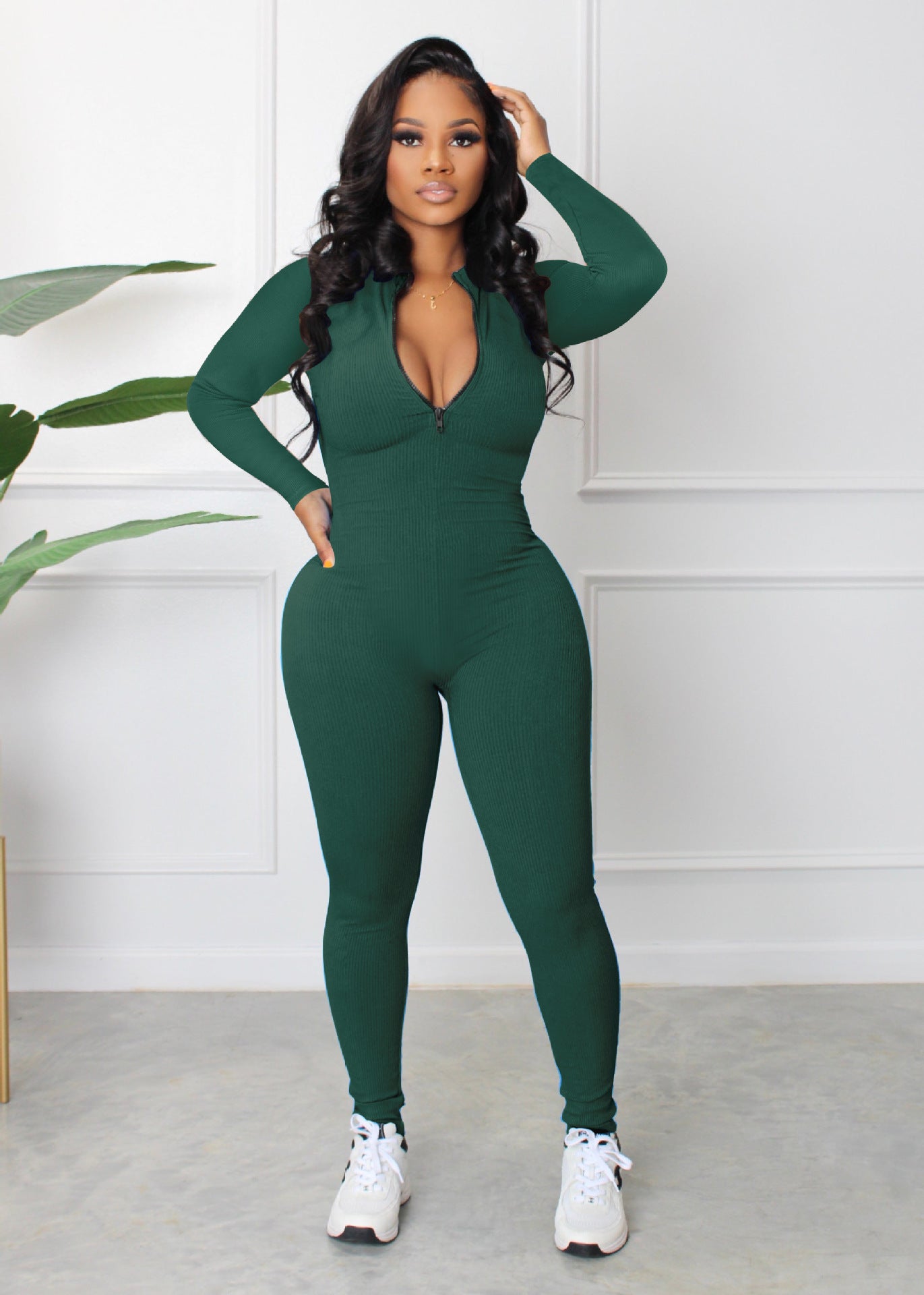 Trendy Autumn Sunken Stripe Zipper Sports Suits
