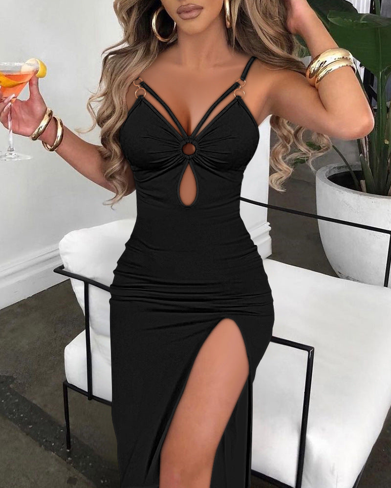 Cool Charming Camisole Tight Split Dress Suits
