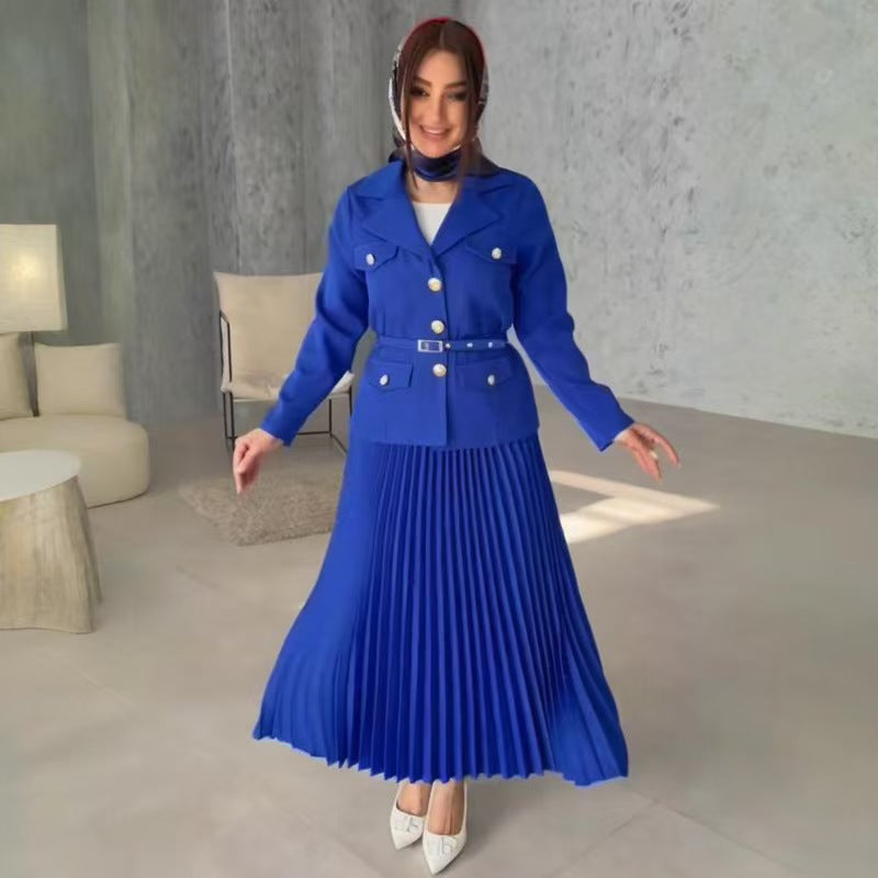 Women's Fashion Charming Elegant Long Pleated Suits