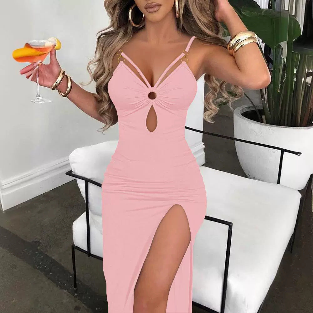 Cool Charming Camisole Tight Split Dress Suits
