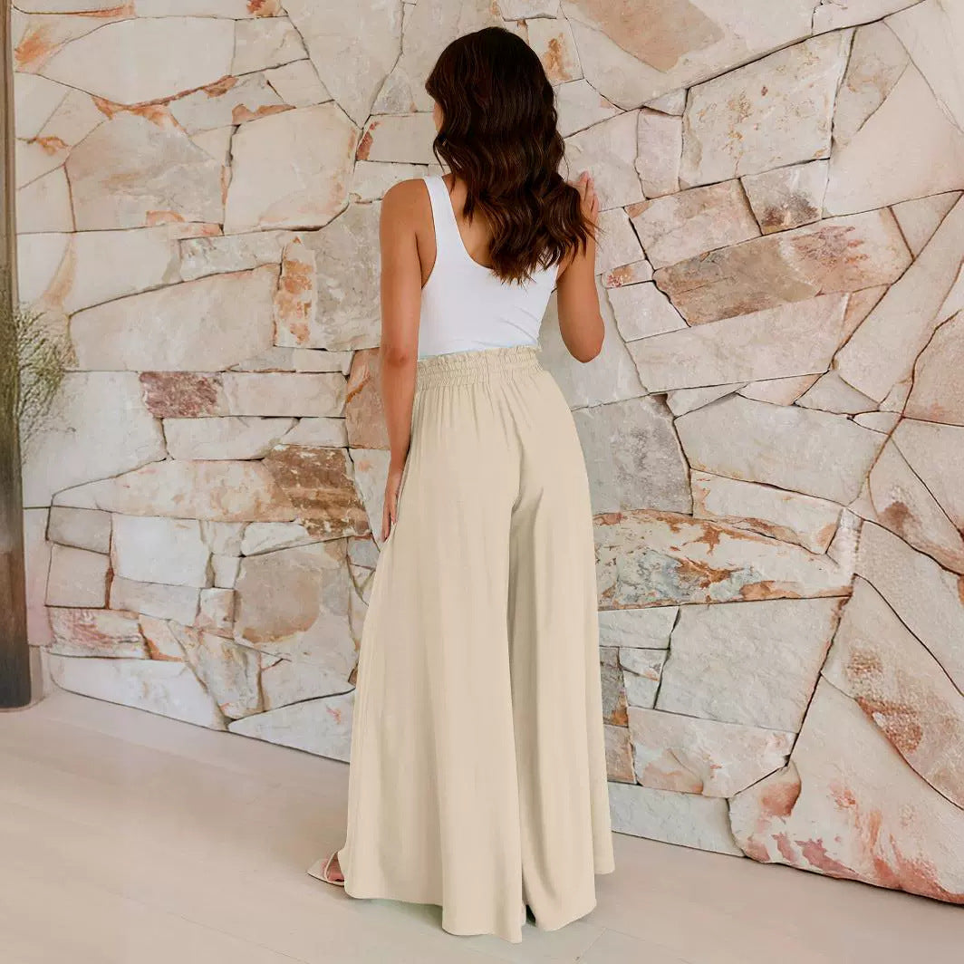 Women's Temperament Commute Style Loose Draping Effect Pants