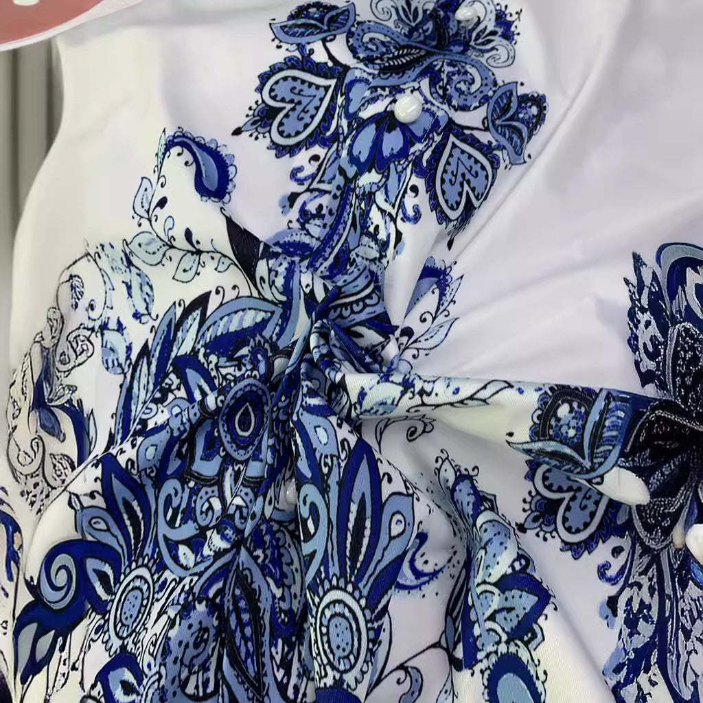 Women's Autumn Fashionable Long-sleeved Bohemian Printed Dress Dresses