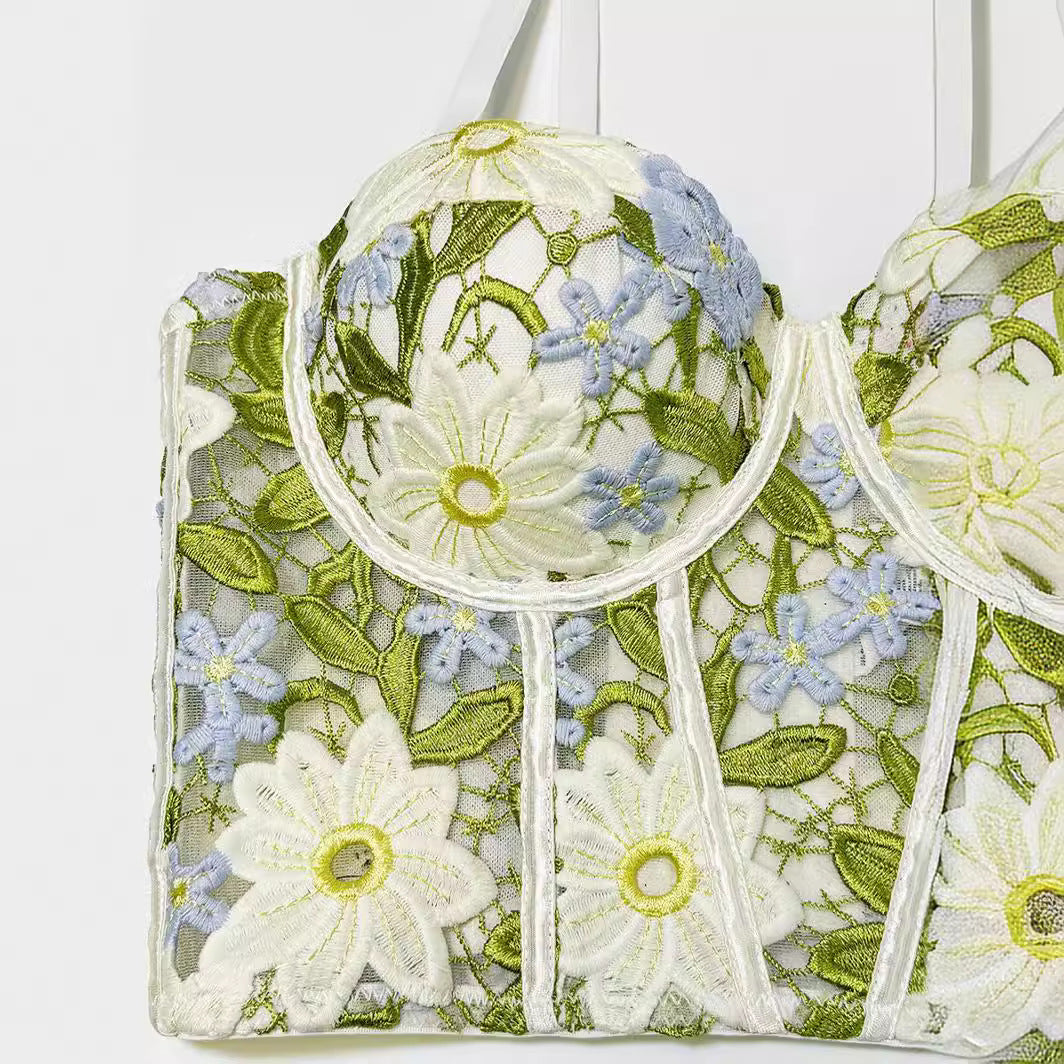 Fresh Lace Sling Basic Sexy Mint Tops