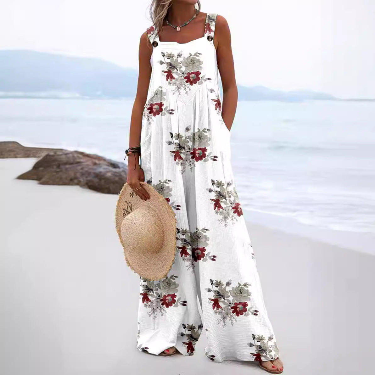 Women's Summer Digital Printing Romper National Fashion Jumpsuits