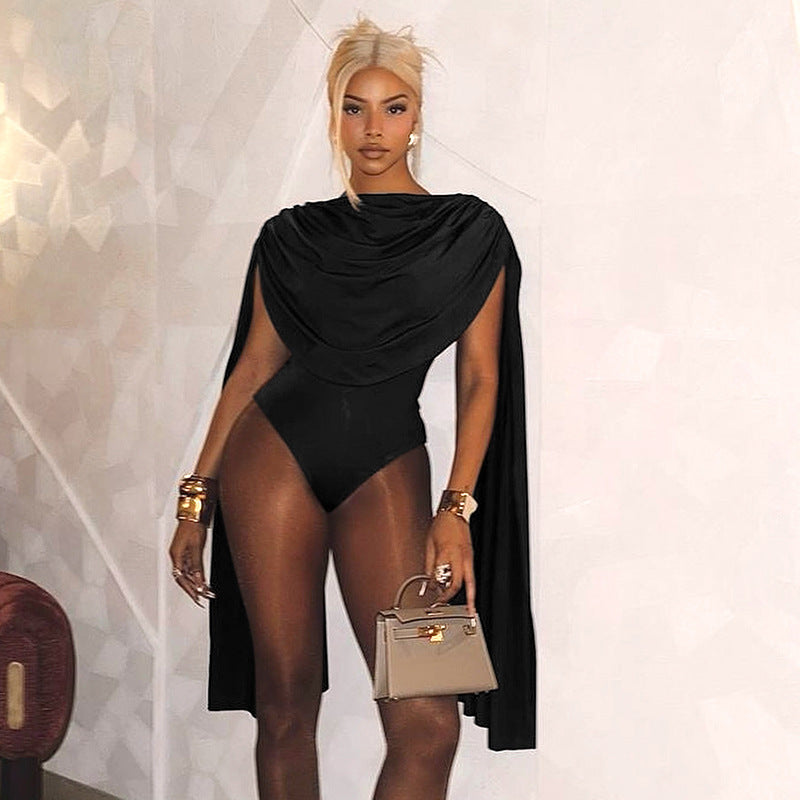 Women's Swing Collar Design Bottoming Long Sleeve Jumpsuits