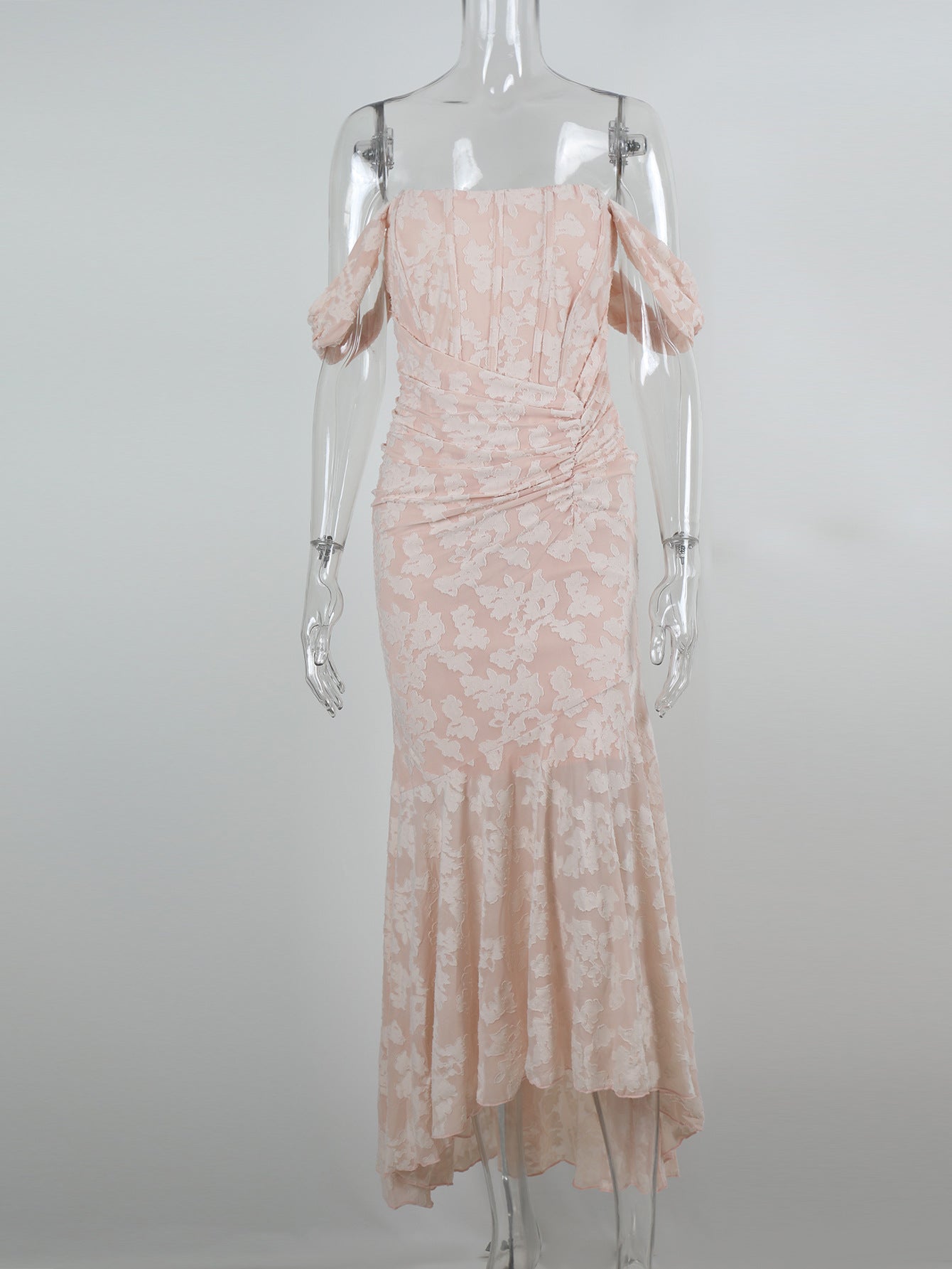 Sleeveless Solid Color Fishbone Waist Dress Evening Dresses