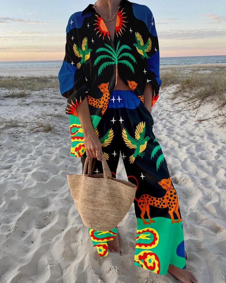 Attractive Fashion Printed Casual Vacation Style Suits
