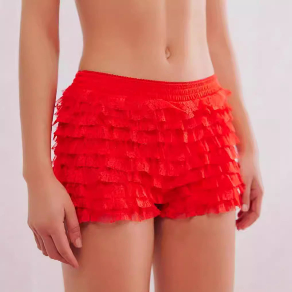 Women's Ruffled Wave Solid Color Lolita Low Skirts