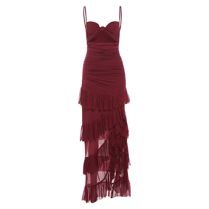 Women's Hot Side Slit Backless Gauzy Sling Dresses