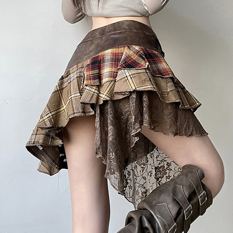 Stitching Lace Wandering Waste Soil Style Personalized Skirts