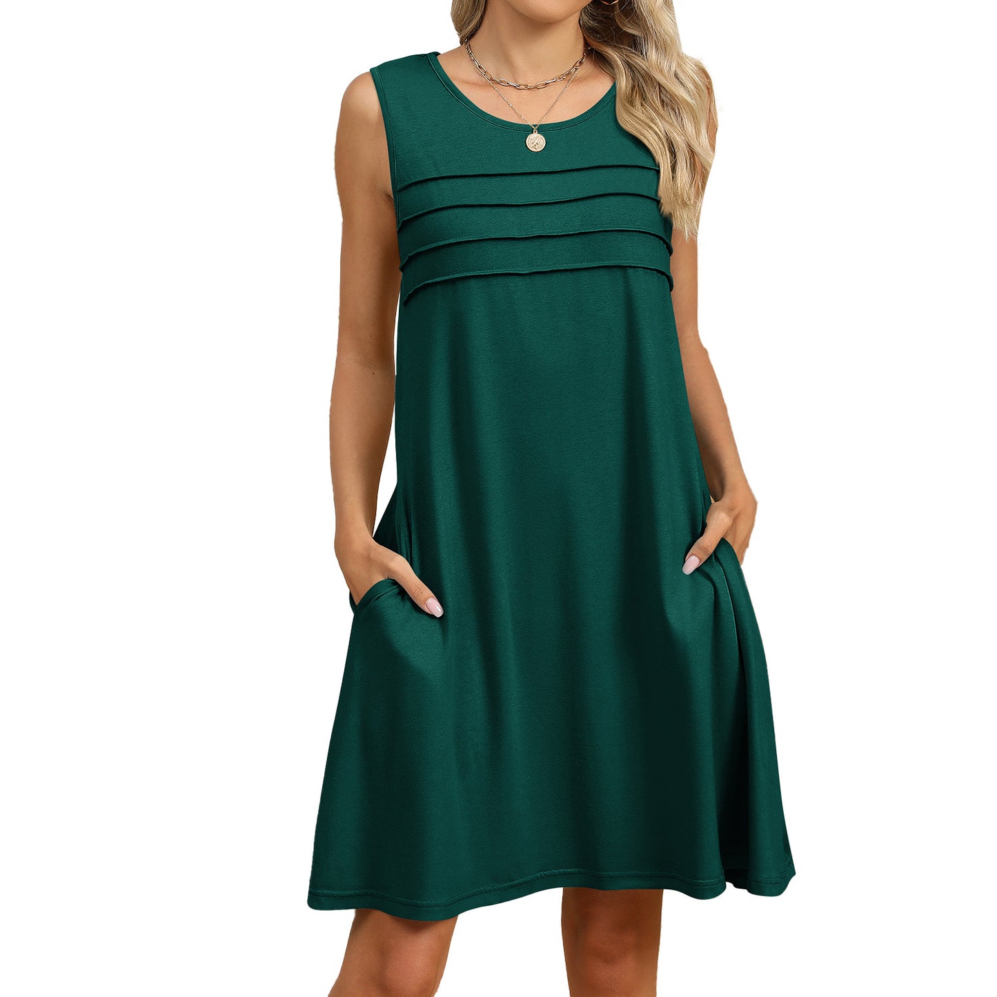 Glamorous Trendy Women's Printed Loose Pockets Dress