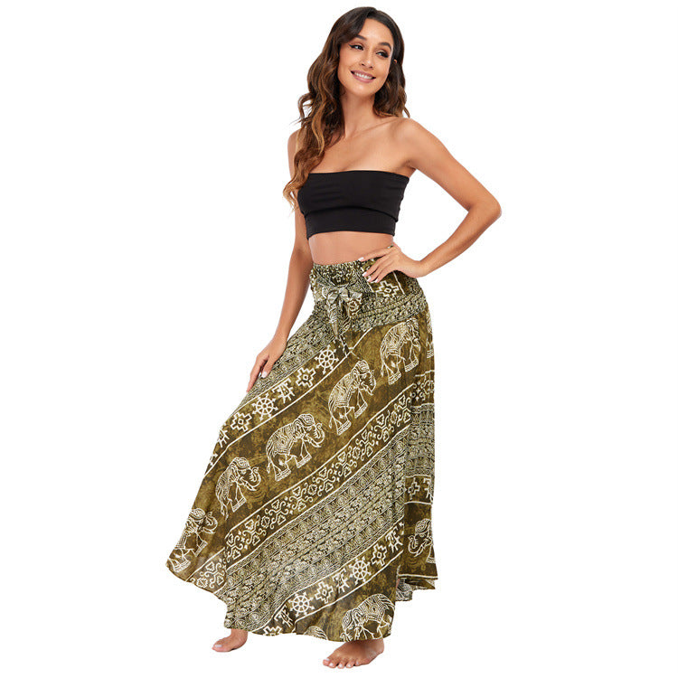 Casual Thai Dress Beach Vacation Two-way Skirts