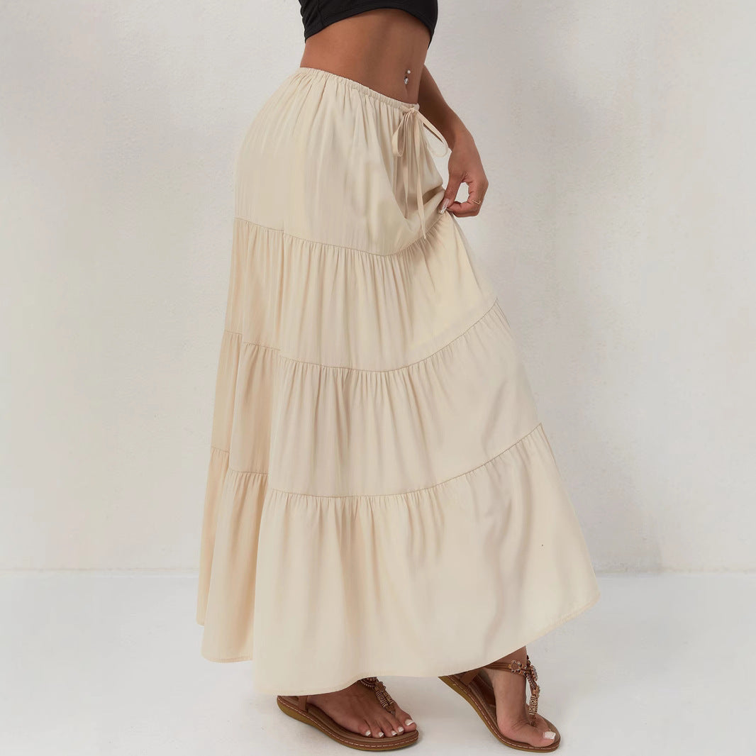 Women's Waist Elastic Large Swing Loose Patchwork Skirts