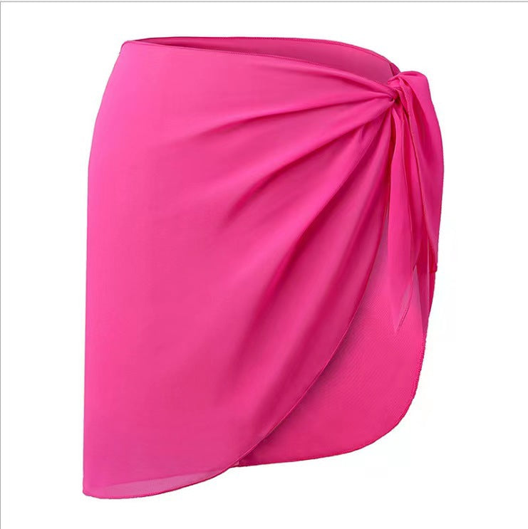 Women's Summer Solid Color Chiffon Shawl Swimsuit Skirts