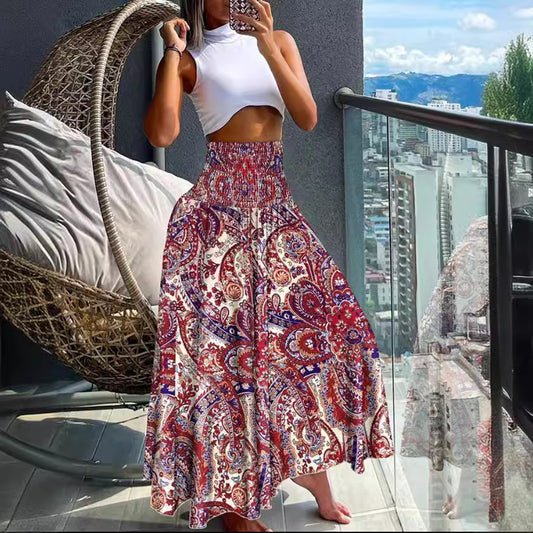 Women's Casual Fashion Floral High Waist Skirts