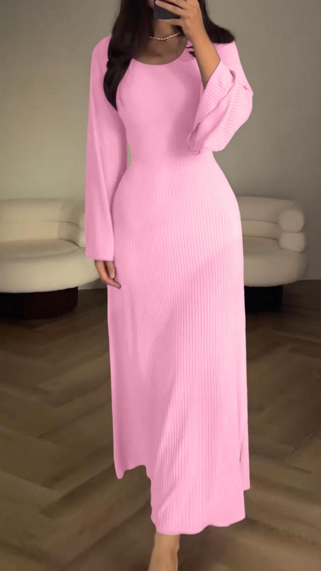 Women's Long Sleeve Split Loose Leisure Professional Dresses