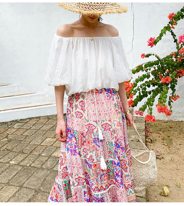 Women's Holiday Female Dress Seaside Beach Swing Skirts
