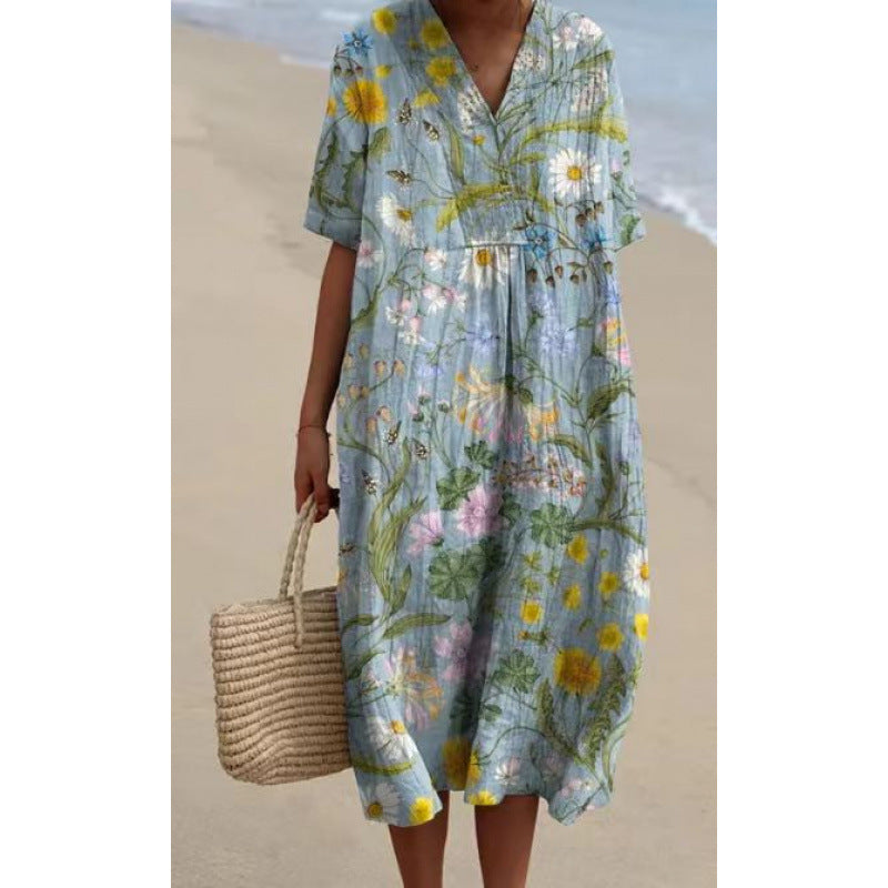 Women's Popular Comfortable Loose Printed Long Dress Dresses