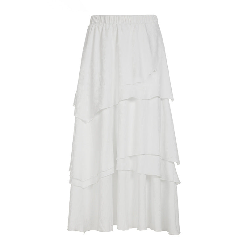 Spring Low Waist Irregular Wandering Hippie Style Long Casual Skirts