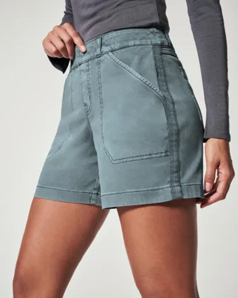 Simple Pocket Hip Lifting High Elastic Shorts