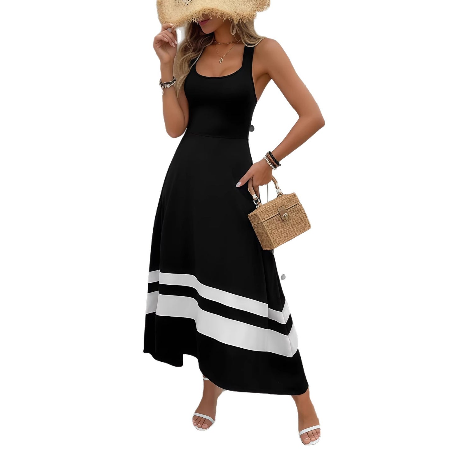 Women's Summer Seaside Vacation Backless Long Clothing