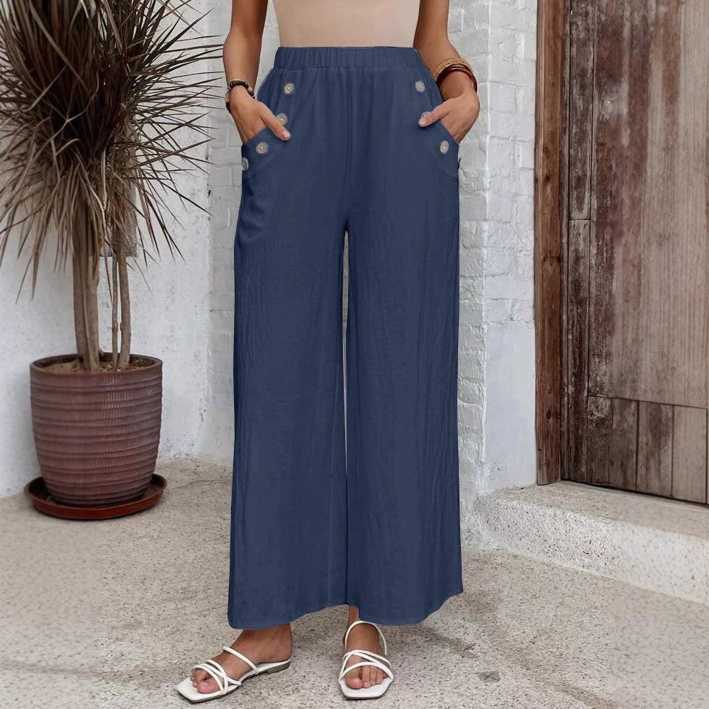 Women's Elastic High Waist Loose Trousers For Pants