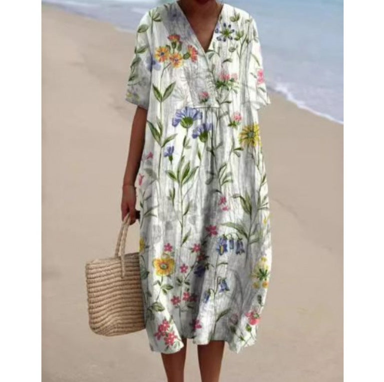 Women's Popular Comfortable Loose Printed Long Dress Dresses