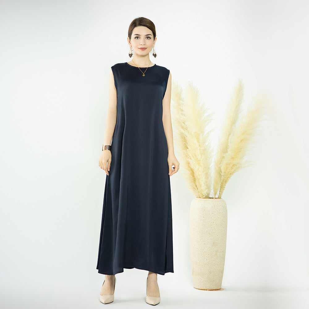 Stylish Turkish Solid Color Bottoming Dress Dresses